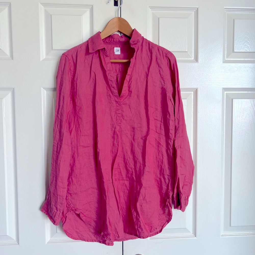 Gap Linen Tunic Size Small Pink